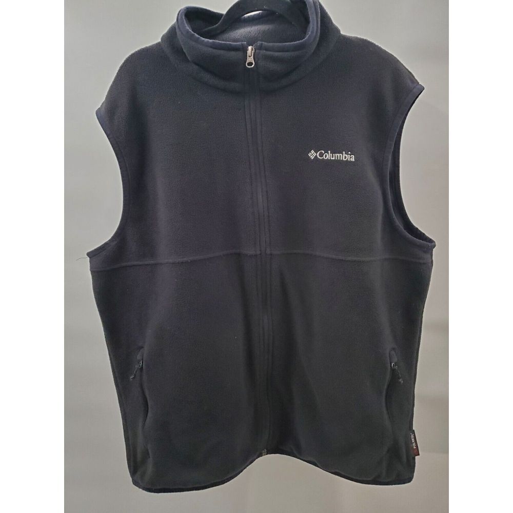 Columbia Men's Black Fleece Vest Polartec XL Outdoors Pockets